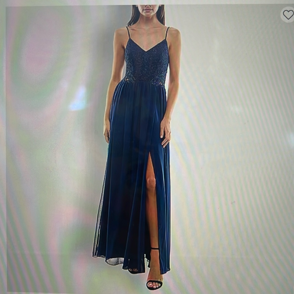 City triangle sleeveless appliqué embellished a-line dress